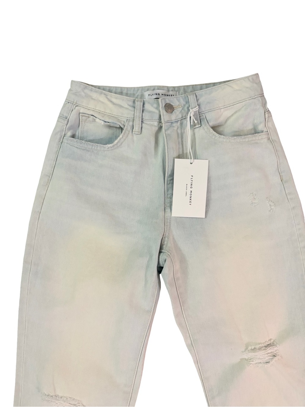 NWT Flying Monkey Black Label Reform High Rise Mom Jeans Light Wash Women’s 24 - Picture 2 of 10